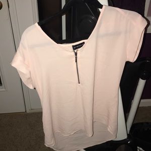 pink zip up blouse